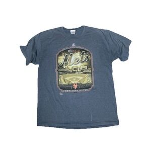 Y2K Mets Citi Field  Distressed Look T Shirt Adult Size L